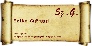 Szika Gyöngyi névjegykártya